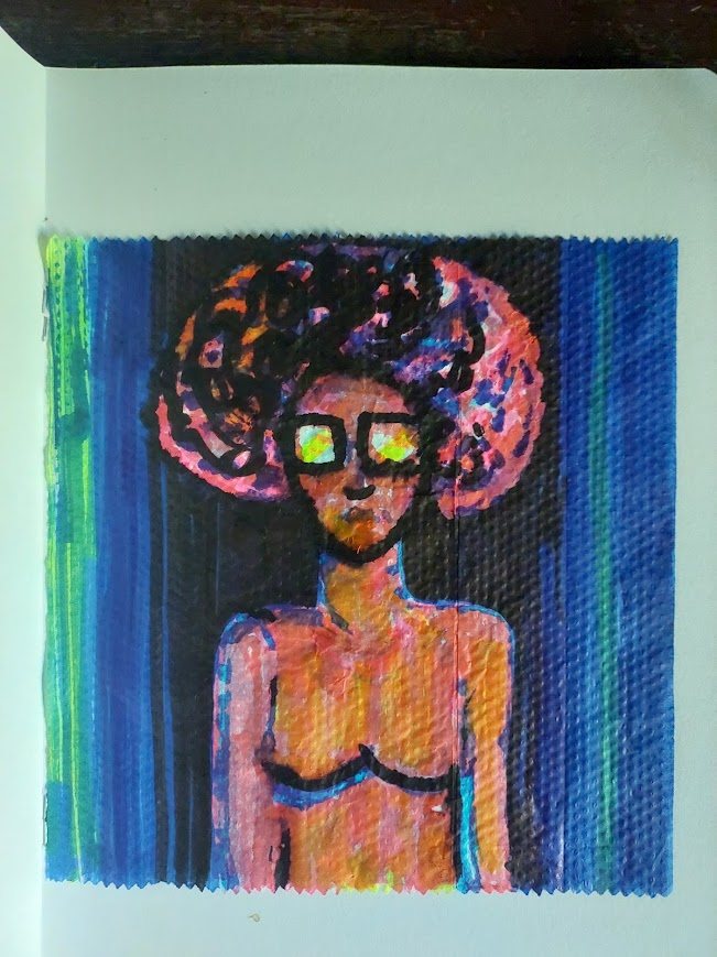 Napkin Drawing - Coloured markers on paper napkin by Ines Grimaux