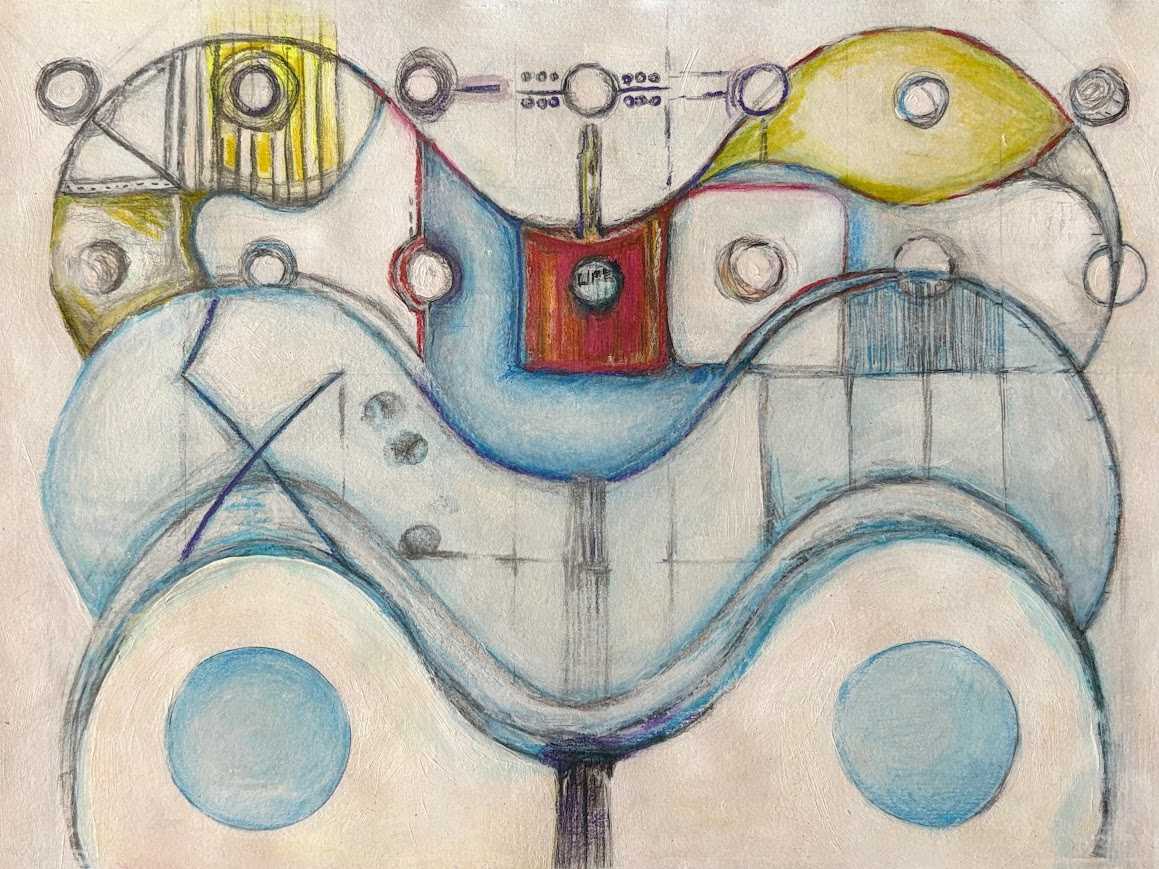 Abstract Works on Paper Painting